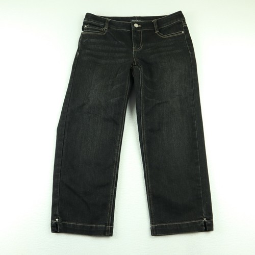 Black Denim Flap Pocket Capri Jeans | eBay