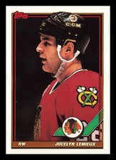 Jocelyn Lemieux #453 1991-92 Topps Chicago Blackhawks Hockey