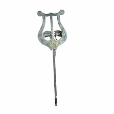 Brass Music Stand Holder Harp Lyre Instrument Sheet Music March Band Vintage