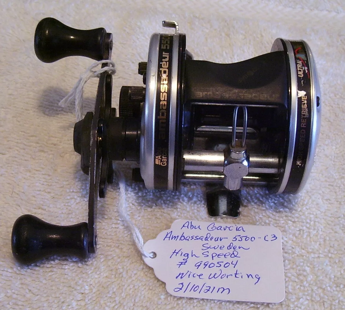 VINTAGE AMBASSADEUR 5500 C3 REEL 2/10/21M SER. # 990504 SWEDEN HIGH SPEED