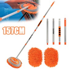 Autowaschbürste Teleskop Waschbürste Bürste Auto KFZ PKW LKW Autopflege 157cm