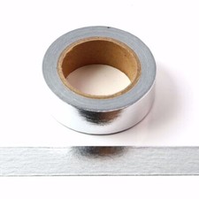 2 x Silberfolie Washi Tape Deko Selbstklebend Abdeckband 15 mm x 10 mtr