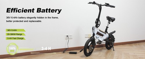 Elektrofahrrad 14 Zoll E-Bike 500W 6.4AH 36V Klapprad FatBike - Bild 2 von 10
