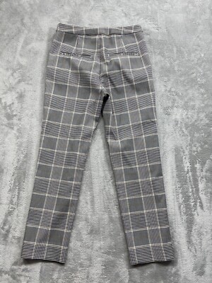 H&M Pants Women's Gray Checkered Skinny Fit Dress Cropped