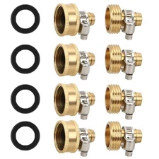 4 PACK 1/2"Garden Brass Hose Mender End Repair Kit Hose Connector Male Female