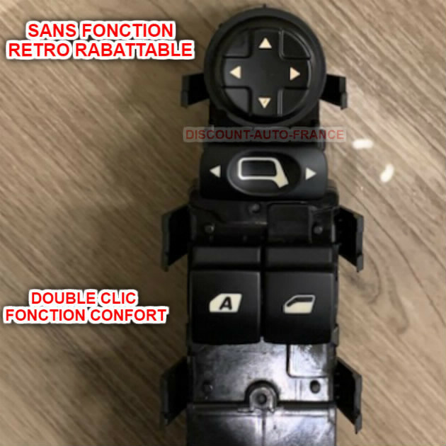 Bouton Lève-vitre Et Rétroviseur Pour Peugeot 207, Citroën C3 Picasso - Avant Gauche