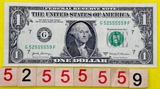 AU Six of a Kind 5s Five In A Row In A Row 5s Near Solid Quints Fancy $1 Bill DC