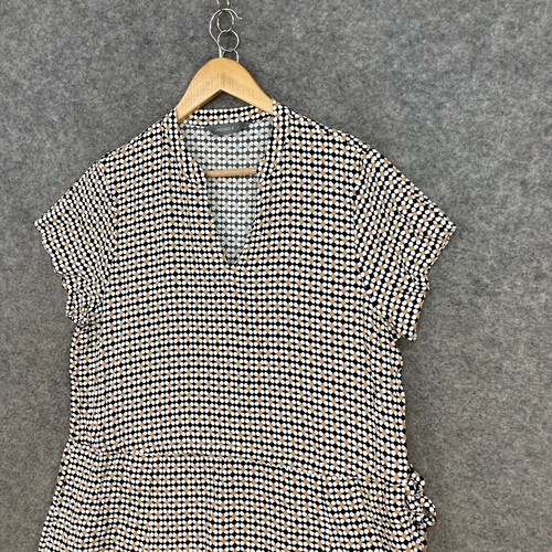 Jacqui E Womens Dress Size 14 Multicolour Geometric Short Sleeve Viscose 16309 - Picture 2 of 11