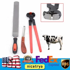 3 in 1 Horse Hoof Trimming Farrier Tool Kit Horseshoe File Rasp Cutter Knife