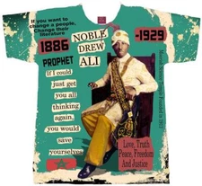 MOOR T-SHIRT. NOBLE DREW ALI T-SHIRT. MARCUS GARVEY. MLK, MALCOLM X. ROSA PARKS.