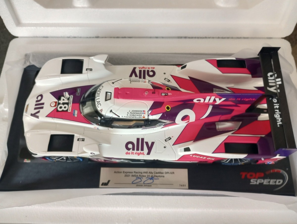 Jimmy Johnson Autographed TOP SPEED 1/18 Cadillac IMSA