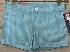 Girls Sz 7/8 Cherokee Polka Dot Adjustable Waist Shorts NWT