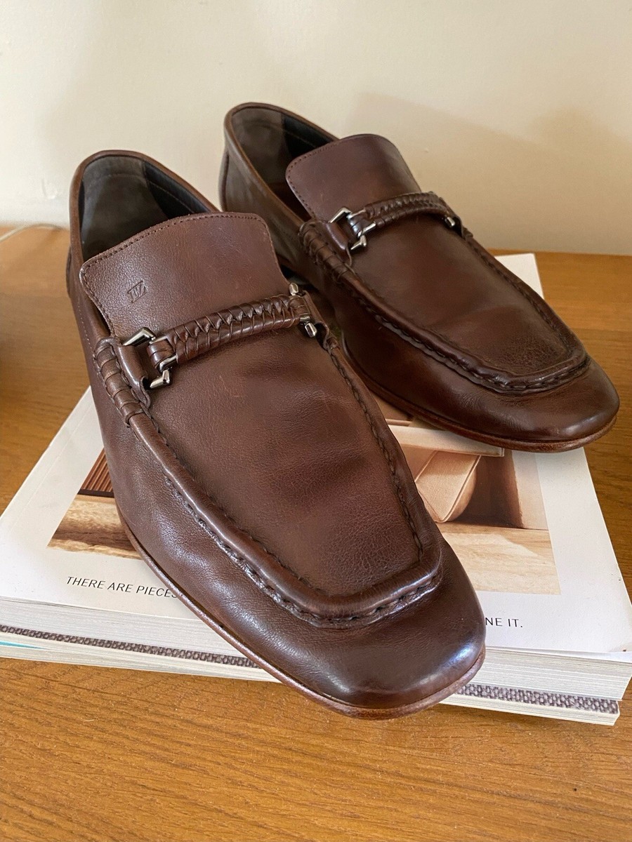 Ermenegildo Zegna Woven leather horsebit mock toe loafer  display picture 3