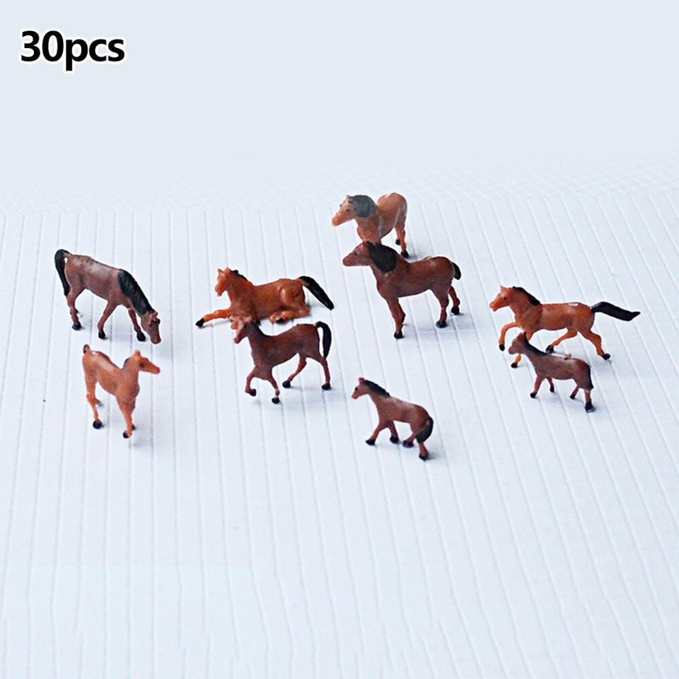 Handcrafted Model Train Farm Animals Set of 30 for HO Scale Layouts and