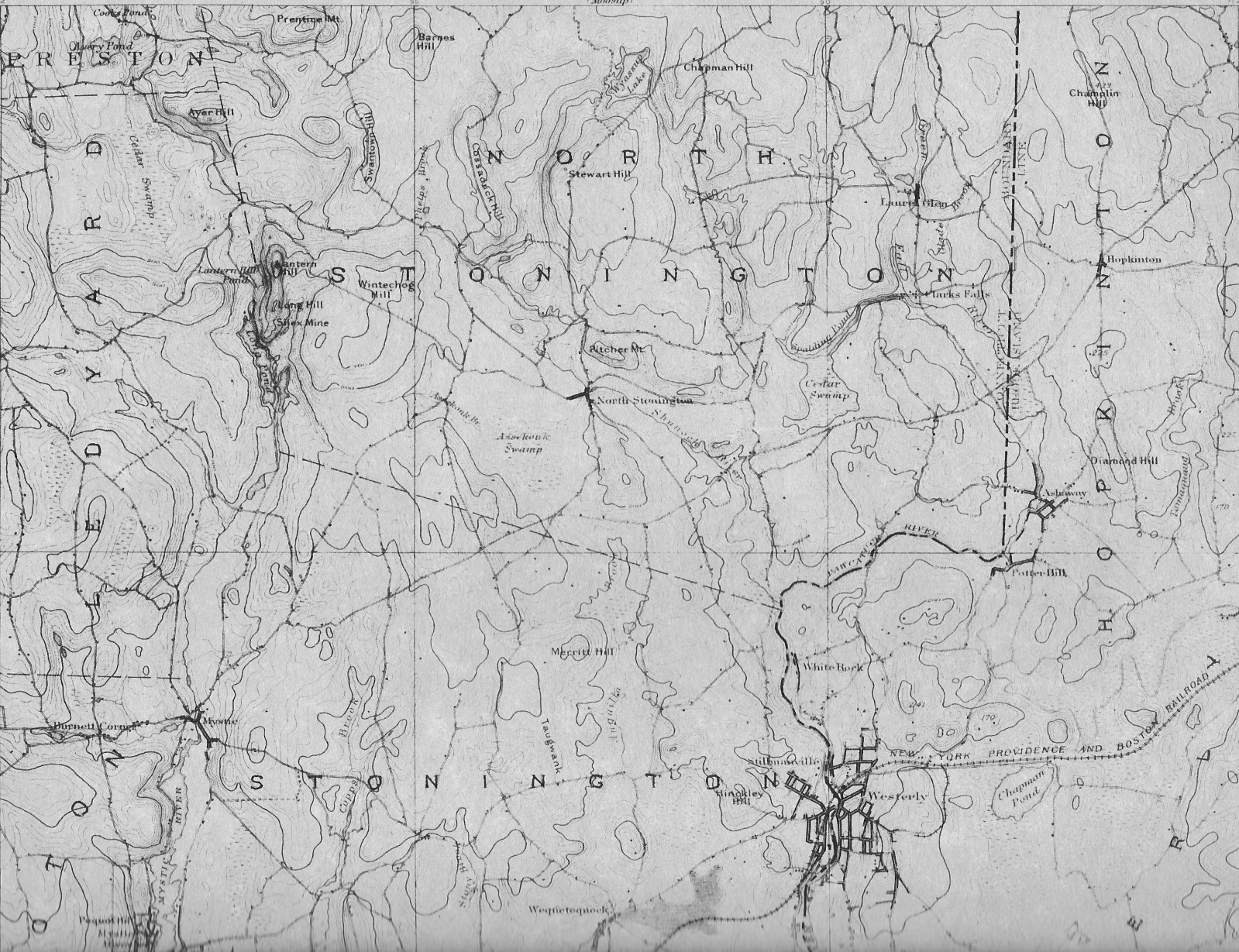 North Stonington Clarks Falls Laurel Glen CT 1868 Maps Homeowners Names