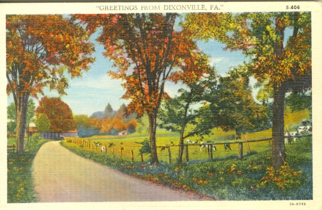 Dixonville PA Scenic Pastoral Country Road Greetings from Dixonville eBay