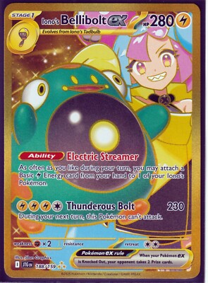 POKEMON Iono's BELLIBOLT ex 188/159 JOURNEY TOGETHER- GOLD