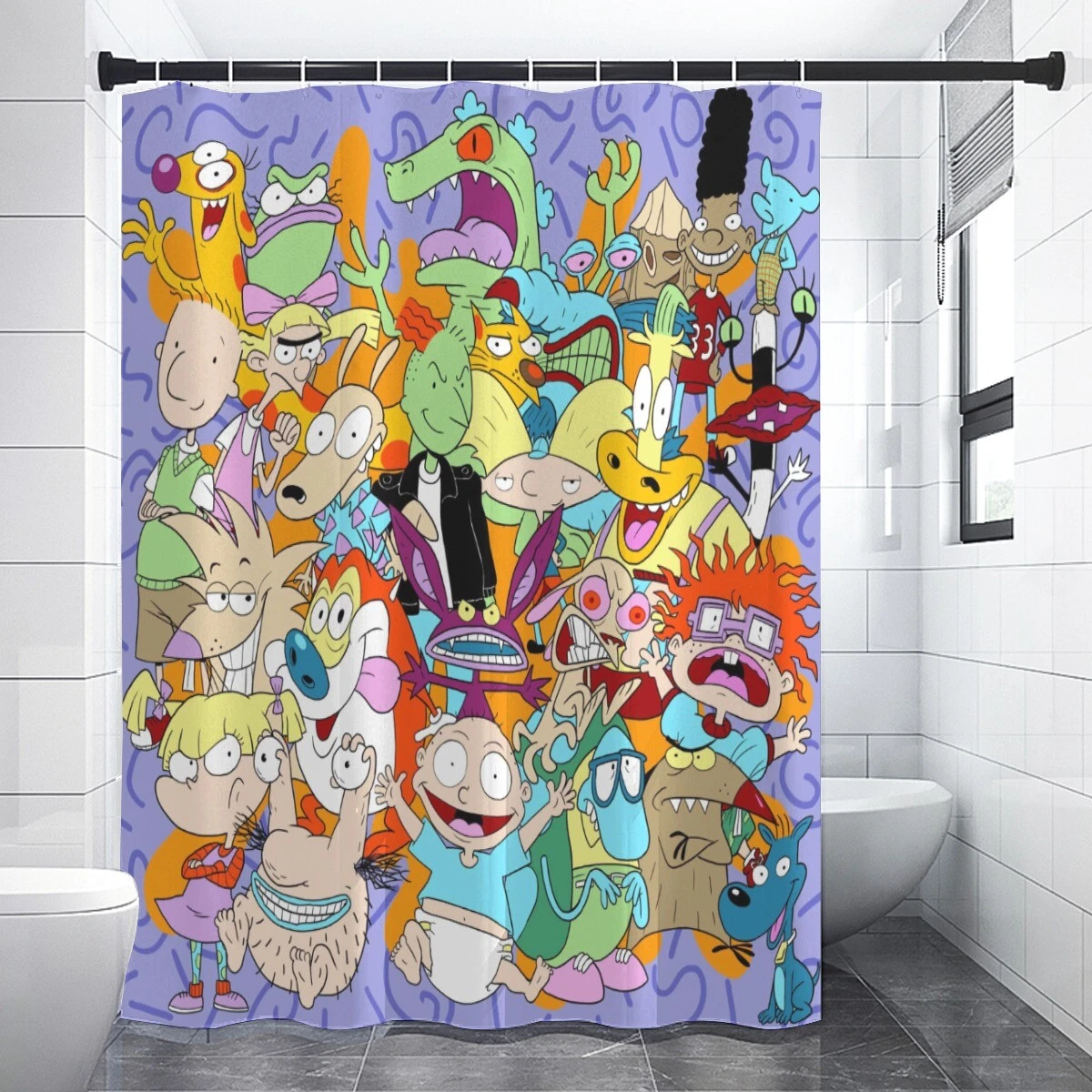Nick 90s Rugrats Cartoon Print Shower Curtain