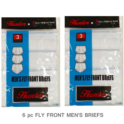 6 pc Men's White Briefs French Hem 100% Cotton Breathable Underwear Old School 