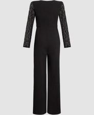Bcbg Black Lace Side Cutout Jumpsuit BCBGMAXAZRIA Lace Black