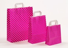Papiertragetaschen Punkte Polka-Dots PINK Papiertüten Tüten Tragetaschen 