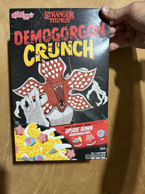 Kellogg's Stranger Things 2025 Demogorgon Crunch Cereal Sealed Box