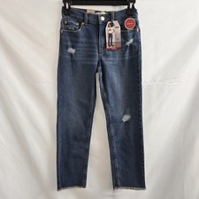 NWT Levi's Girl Low Pro Cotton Stretch Mid-Rise Distressed Denim Jean SZ 7R Blue
