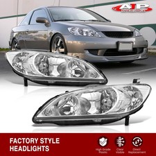 Chrome Clear Oe Style Jdm Driving Head Lights Lamp Set For 2004-2005 Honda Civic