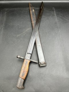 WWII/WW2 Japanese Type 30 Arisaka Bayonet 5026435 & Scabbard Kokura Mark EL