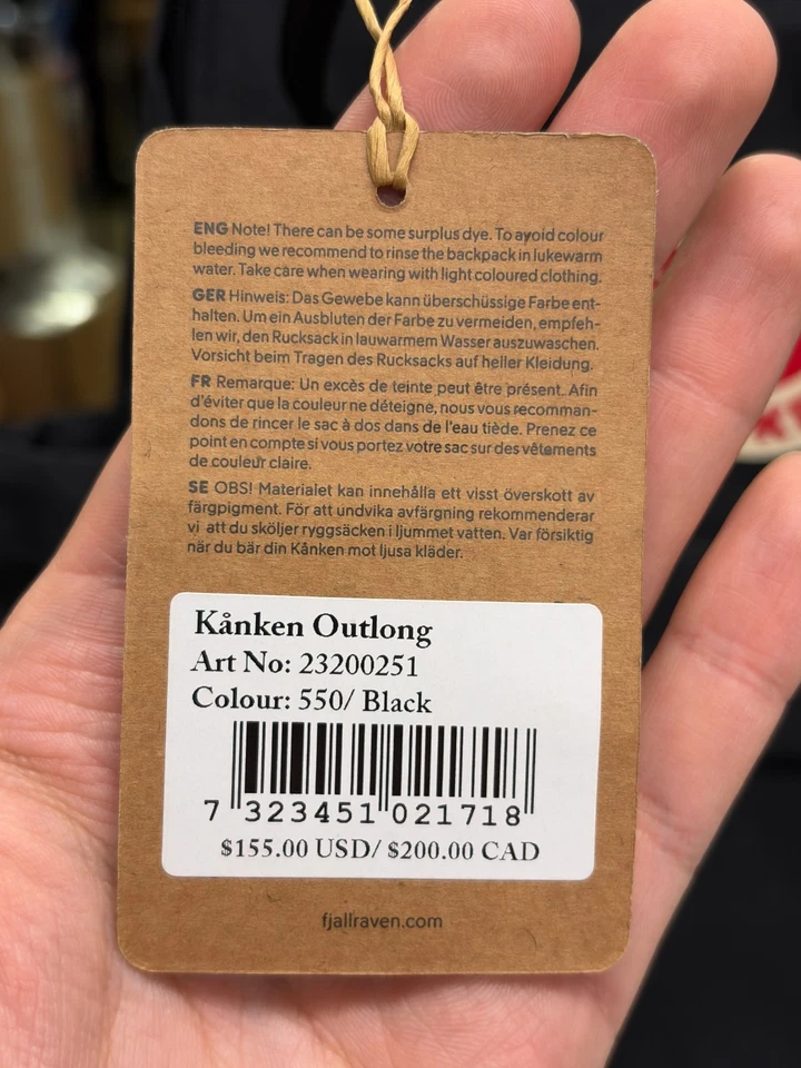 Zaino lungo Fjallraven Kanken nero - 23200251 - Immagine 2 di 4