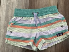 Patagonia Stripe Costa Rica Baggies Shorts Girls XS Athletic 5/6