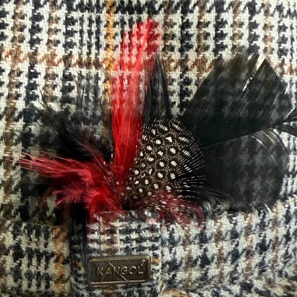 Kangol Houndstooth Tweed Player Fedora Hat Men's Academia Cozy - Image 3 of 4