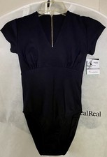 Energetiks Kelly Cap Sleeve Leotard Black Adult XS Dance Wear NWT