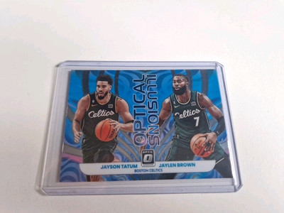 2022 Donruss Optic Optical Illusions Jaylen Brown Jayson Tatum #2 Panini NBA