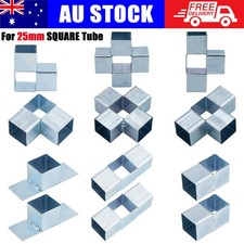 1-10x STEEL CONNECTOR JOINERS 25mm SQUARE Aviary Frame Trailer Cage Pipe Gate AU