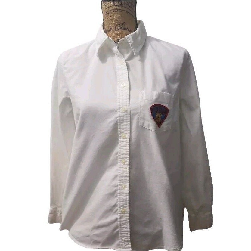 Disney Button Down Shirt Embroidered Patch Long S… - image 1