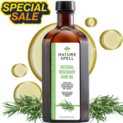 Nature Spell Rosemary Oil For Hair Skin & Growth Treat Dry Damaged Hair 150ml UK