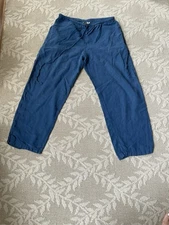 ECOLUTION 100%Hemp Drawstring Pants Royal Blue Men’s or Unisex Size Large
