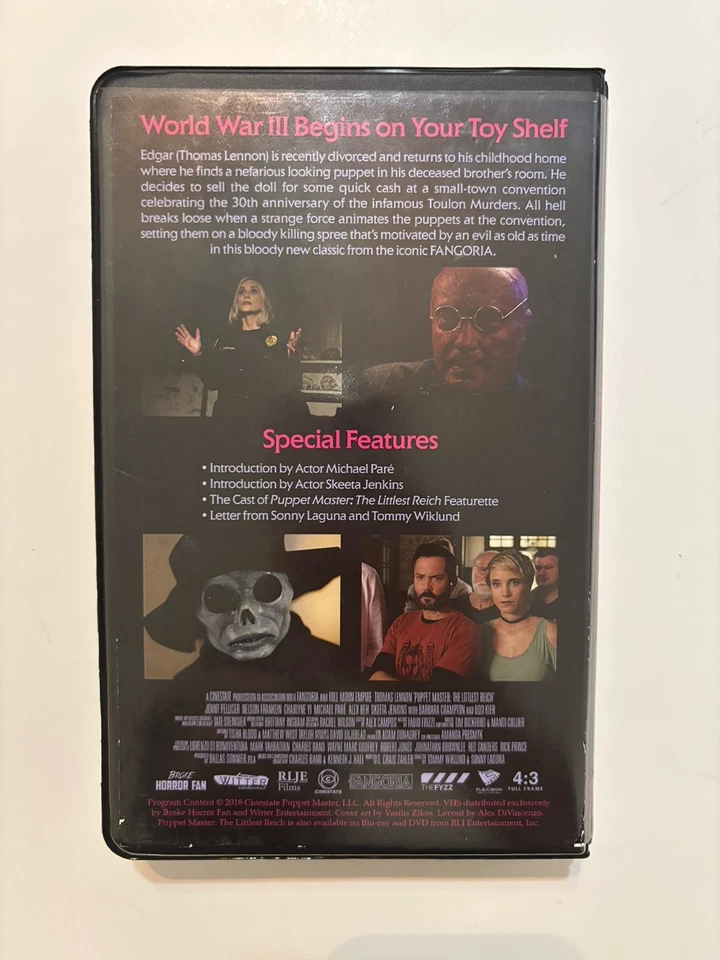 Broke Horror Fan Fangoria Puppet Master The Littlest Reich Limited VHS Witter - Image 2 of 4