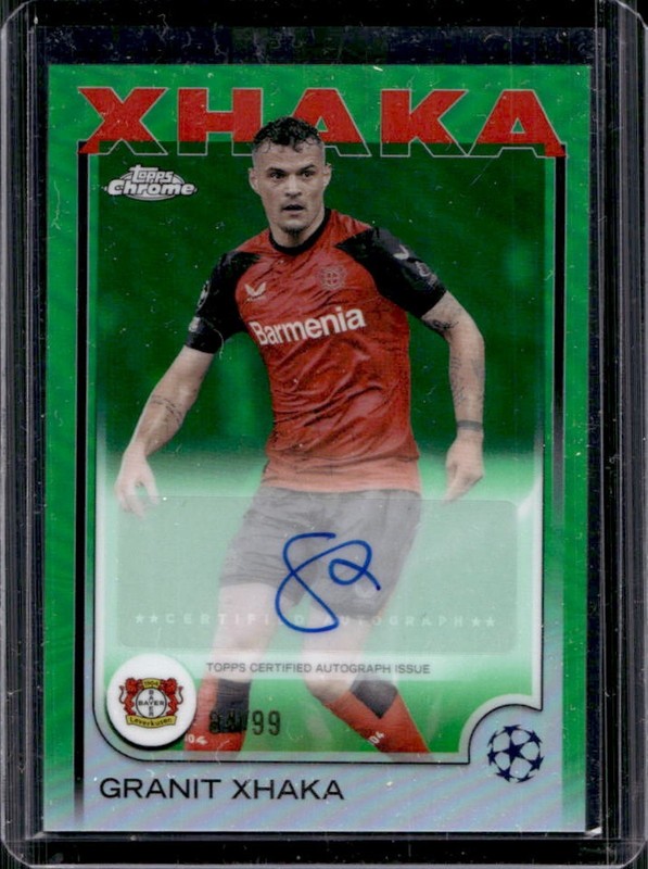 2026 Topps Chrome Premier League Granit Xhaka Auto Green Refractor #/99