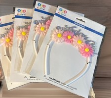 321 Party Flower Happy Birthday Headband 4 Pack