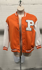 Princeton Tigers Men's Orange White Varsity Jacket with Large 'P' Patch