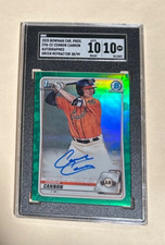 CONNOR CANNON 1ST 2020 BOWMAN CHROME TRUE GREEN REFRACTOR SGC 10 GEM AUTO POP 1
