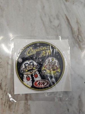 Vtg A & W Round Sticker Cruisin Outerspace Restaurants Root Beer Float