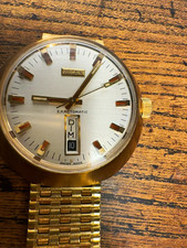 Vintage Vulcain Exactomatic Automatic 17 Jewels Day Date Swiss Made 39mm 10 Micr