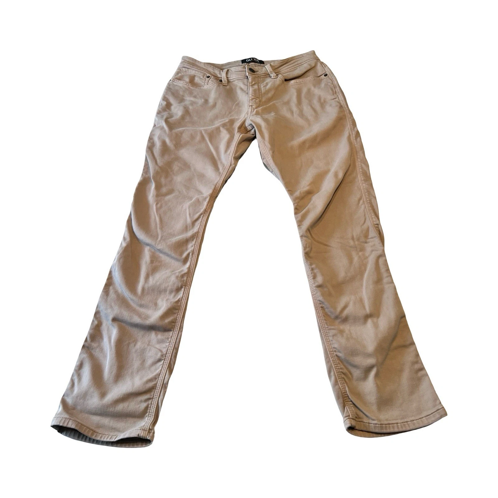 DU/ER No Sweat Relaxed Tapered Pants Tan Khaki Nature2X Performance Mens 30/32