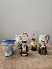 Vintage Lot of Small Ceramic Creamers. TOBY, Corn Colonial Style Flowers Germany