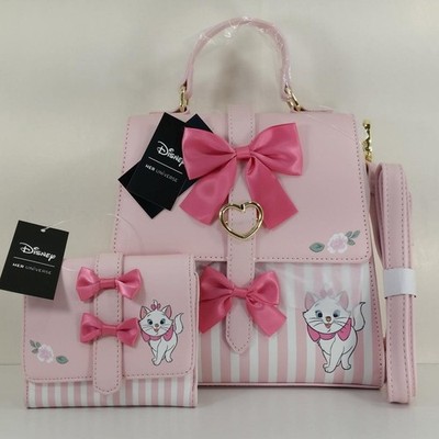 Disney The Aristocats Marie Bows Stripe Satchel Bag Purse Crossbody Bag & Wallet