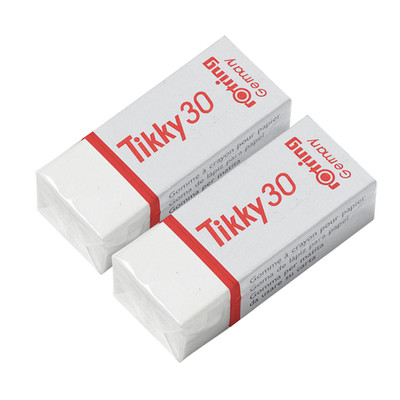 2x rotring Radierer Radiergummi Bleistifte Eraser weiß Tikky 30