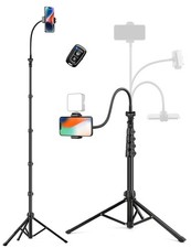 Phone Tripod, 86" Tall Tripod for iPhone with Flexible 86 inch, Black